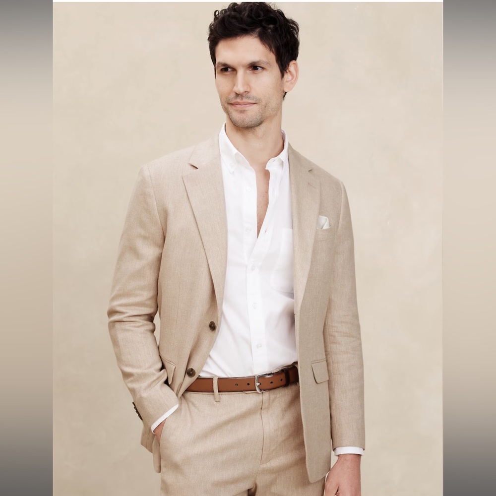 NWT BANANA REPUBLIC TAILORED-FIT LINEN-BLEND SUIT JACKET